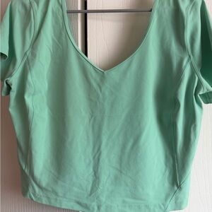 Mint Green lululemon align cropped tee. Size unknown, large-xl